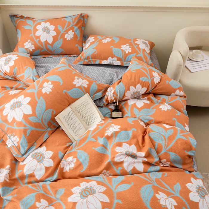 91家纺网 家纺一手货源 找家纺 橙艺家居 2025新款秋冬全棉纯棉磨毛四件套 克洛尼