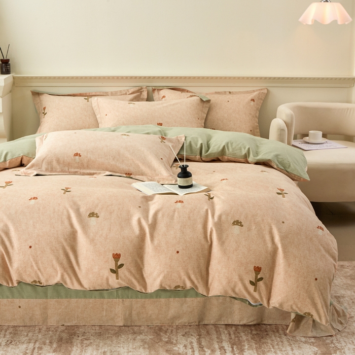 91家纺网 家纺一手货源 找家纺 橙艺家居 2025新款秋冬全棉纯棉磨毛四件套 伶俐