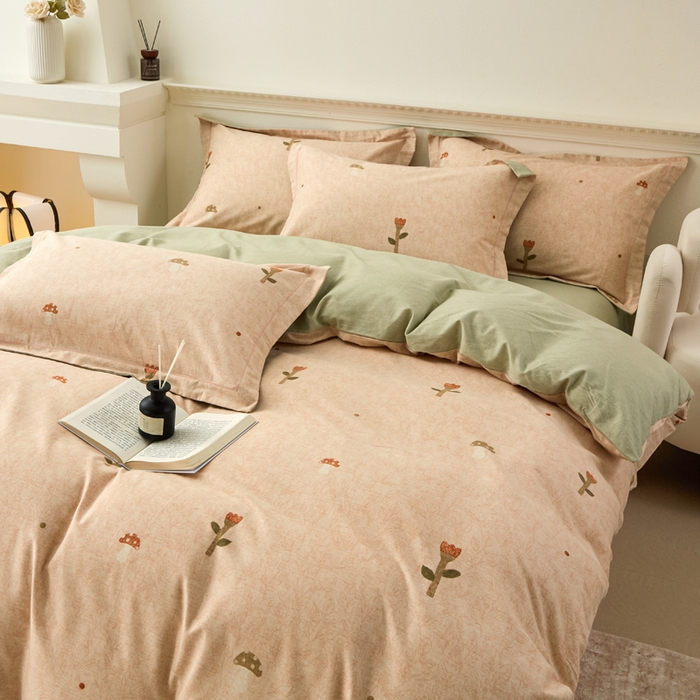 91家纺网 家纺一手货源 找家纺 橙艺家居 2025新款秋冬全棉纯棉磨毛四件套 伶俐