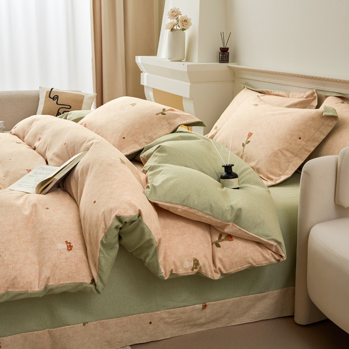 91家纺网 家纺一手货源 找家纺 橙艺家居 2025新款秋冬全棉纯棉磨毛四件套 伶俐