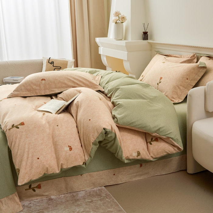 91家纺网 家纺一手货源 找家纺 橙艺家居 2025新款秋冬全棉纯棉磨毛四件套 伶俐