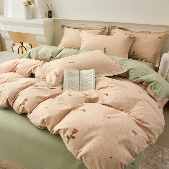 91家纺网 家纺一手货源 找家纺 橙艺家居 2025新款秋冬全棉纯棉磨毛四件套 伶俐