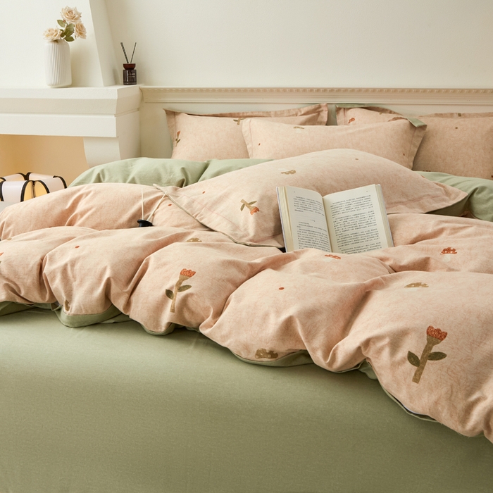 91家纺网 家纺一手货源 找家纺 橙艺家居 2025新款秋冬全棉纯棉磨毛四件套 伶俐