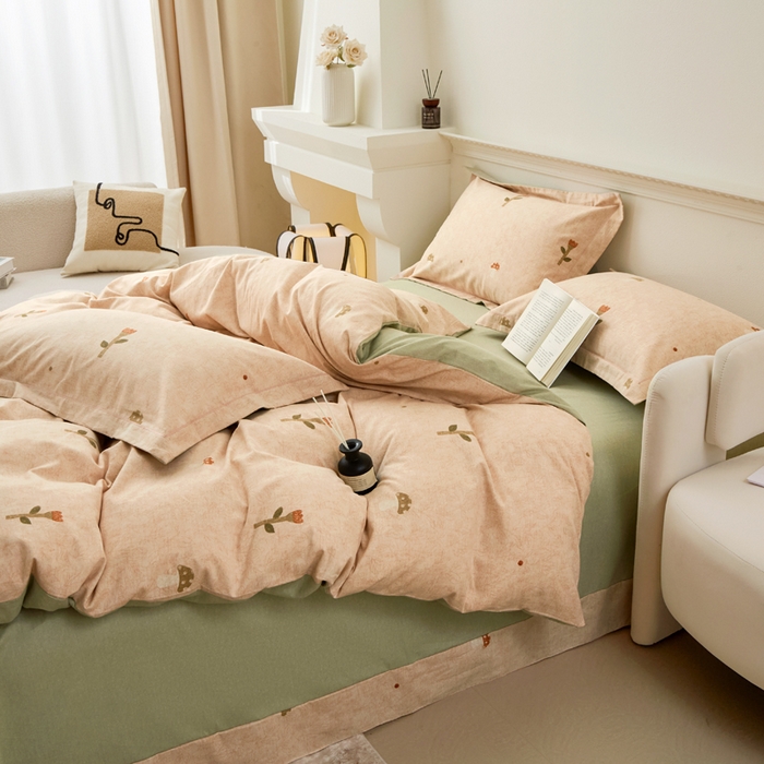 91家纺网 家纺一手货源 找家纺 橙艺家居 2025新款秋冬全棉纯棉磨毛四件套 伶俐