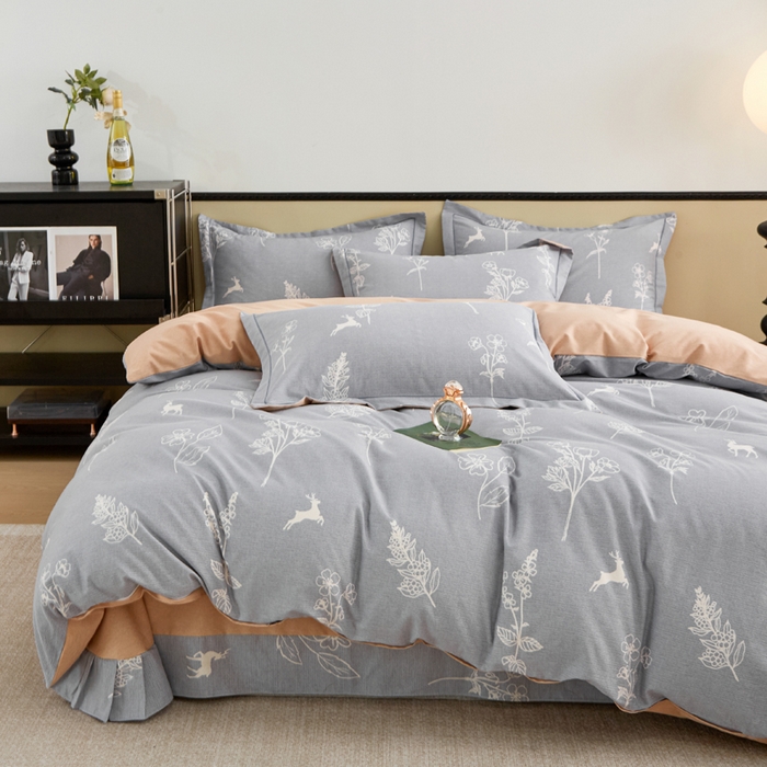 91家纺网 家纺一手货源 找家纺 橙艺家居 2025新款秋冬全棉纯棉磨毛四件套 芊芊之恋