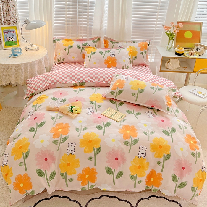 91家纺网 家纺一手货源 找家纺 （总）文黛2025新款植物羊绒小版花四件套-场景一