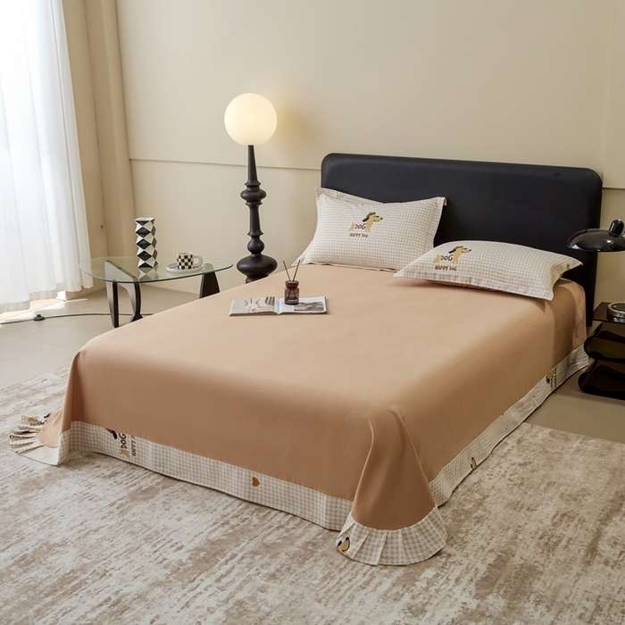 91家纺网 家纺一手货源 找家纺 橙艺家居 2025新款秋冬全棉纯棉磨毛四件套 旺财多多