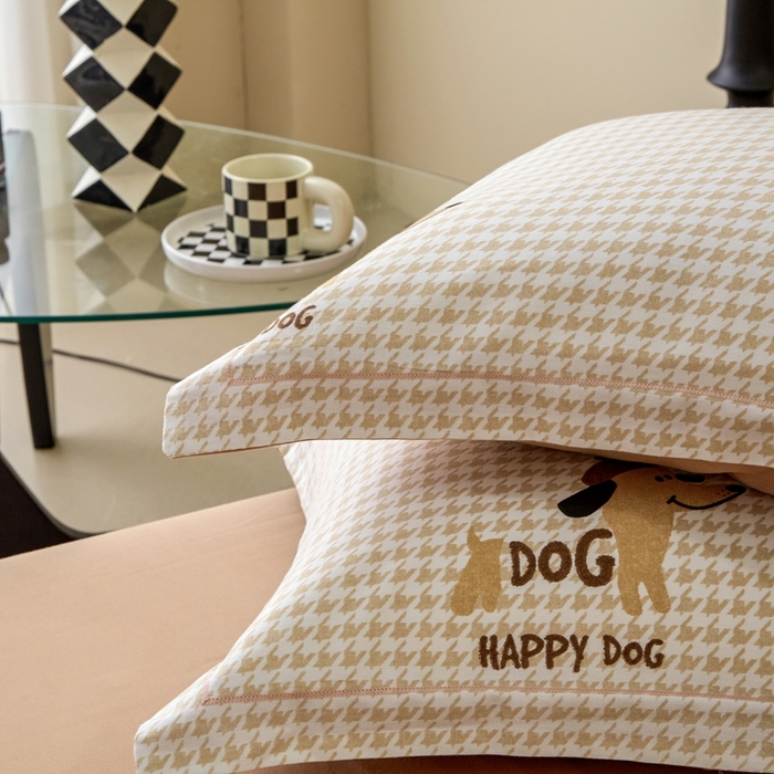 91家纺网 家纺一手货源 找家纺 橙艺家居 2025新款秋冬全棉纯棉磨毛四件套 旺财多多