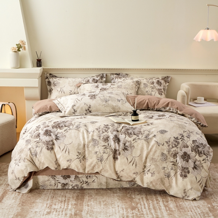 橙艺家居 2025新款秋冬全棉纯棉磨毛四件套 远黛