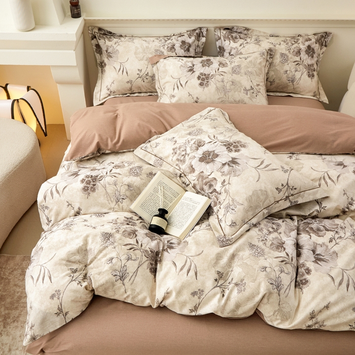 91家纺网 家纺一手货源 找家纺 橙艺家居 2025新款秋冬全棉纯棉磨毛四件套 远黛