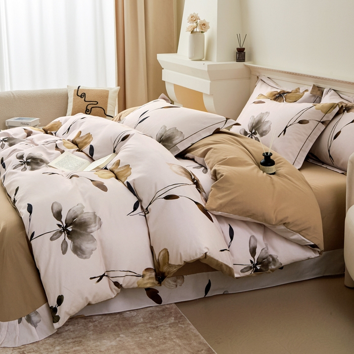 91家纺网 家纺一手货源 找家纺 橙艺家居 2025新款秋冬全棉纯棉磨毛四件套 知晓