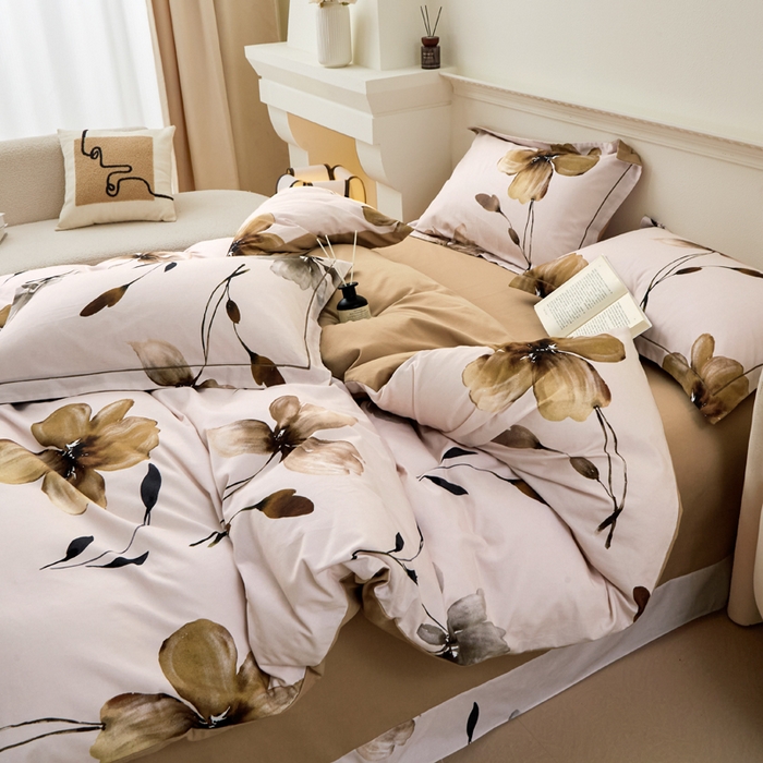 91家纺网 家纺一手货源 找家纺 橙艺家居 2025新款秋冬全棉纯棉磨毛四件套 知晓