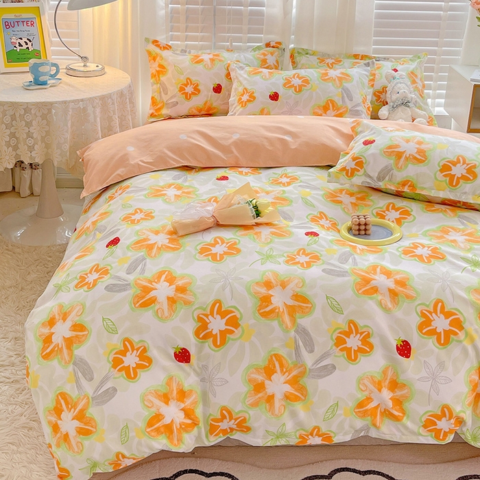 91家纺网 家纺一手货源 找家纺 （总）文黛2025新款植物羊绒小版花四件套-场景2