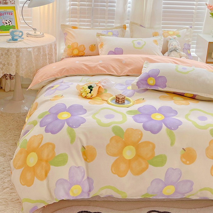 91家纺网 家纺一手货源 找家纺 （总）文黛2025新款植物羊绒小版花四件套-场景2