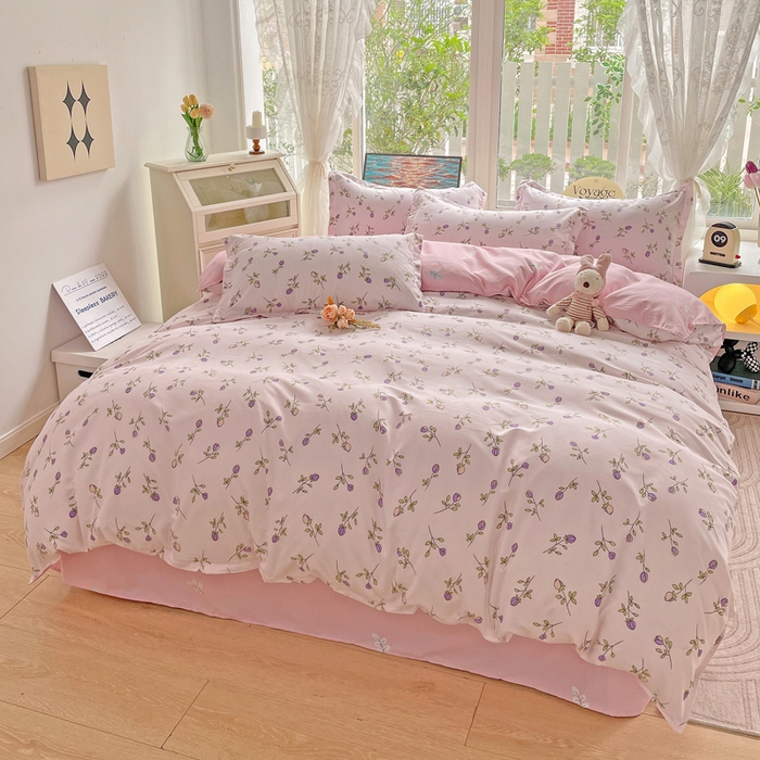 91家纺网 家纺一手货源 找家纺 （总）文黛2025新款植物羊绒小版花四件套-场景一