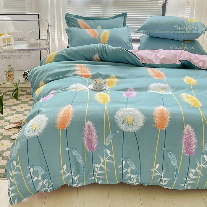 91家纺网 家纺一手货源 找家纺 （总）文黛2025新款植物羊绒小版花四件套-场景2