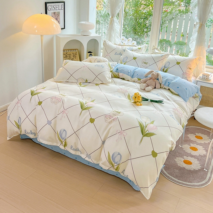 91家纺网 家纺一手货源 找家纺 （总）文黛2025新款植物羊绒小版花四件套-场景一