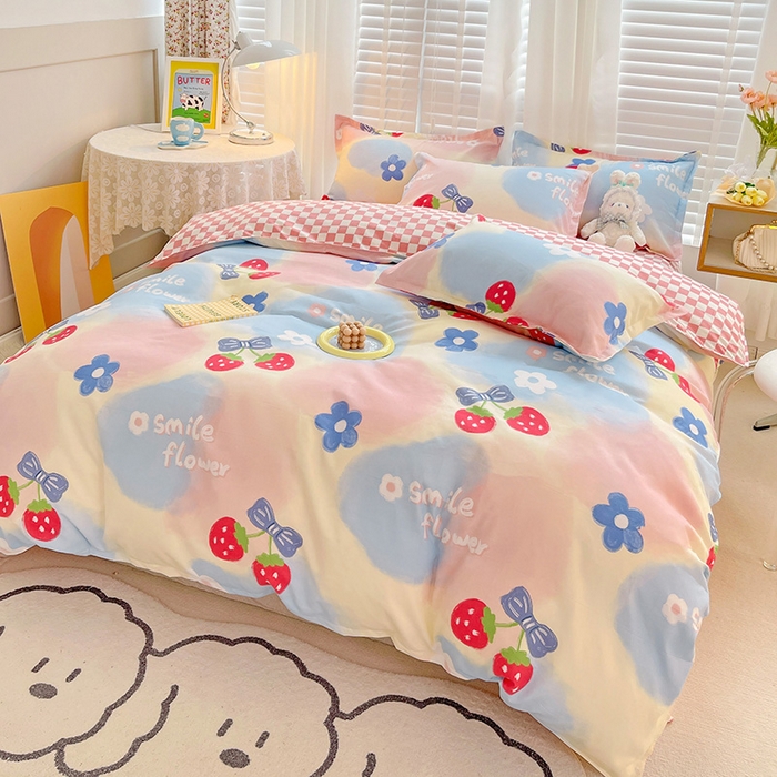 91家纺网 家纺一手货源 找家纺 （总）文黛2025新款植物羊绒小版花四件套-场景一