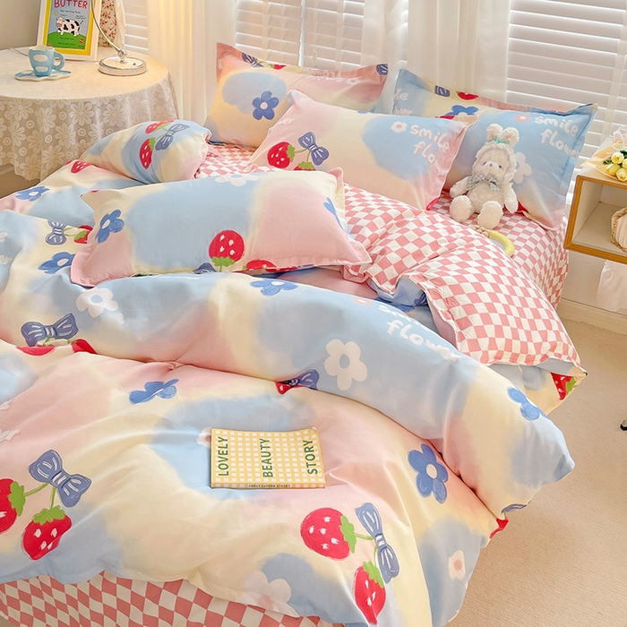 91家纺网 家纺一手货源 找家纺 （总）文黛2025新款植物羊绒小版花四件套-场景一