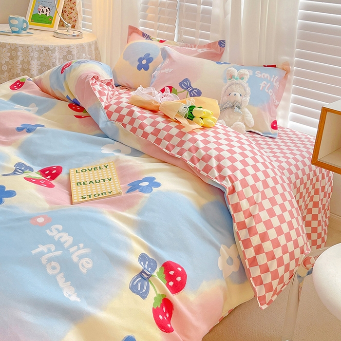 91家纺网 家纺一手货源 找家纺 （总）文黛2025新款植物羊绒小版花四件套-场景一