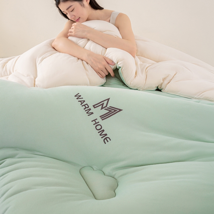 91家纺网 家纺一手货源 找家纺 憨豆家纺 2026新款针织棉云朵被星球深睡眠秋冬保暖被子春秋被云柔大豆被冬被四季被芯（含买家秀） 深睡眠-山野青