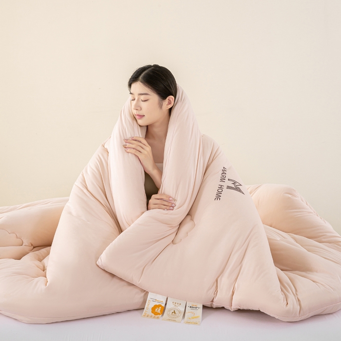 91家纺网 家纺一手货源 找家纺 憨豆家纺 2026新款针织棉云朵被星球深睡眠秋冬保暖被子春秋被云柔大豆被冬被四季被芯（含买家秀） 深睡眠-雾橘粉