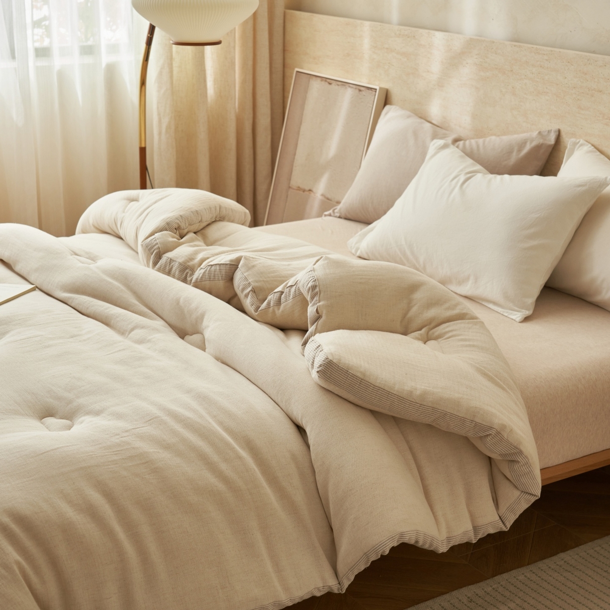 91家纺网 家纺一手货源 找家纺 （总）恬思语家纺 2025秋冬新品棉麻立体大豆冬被