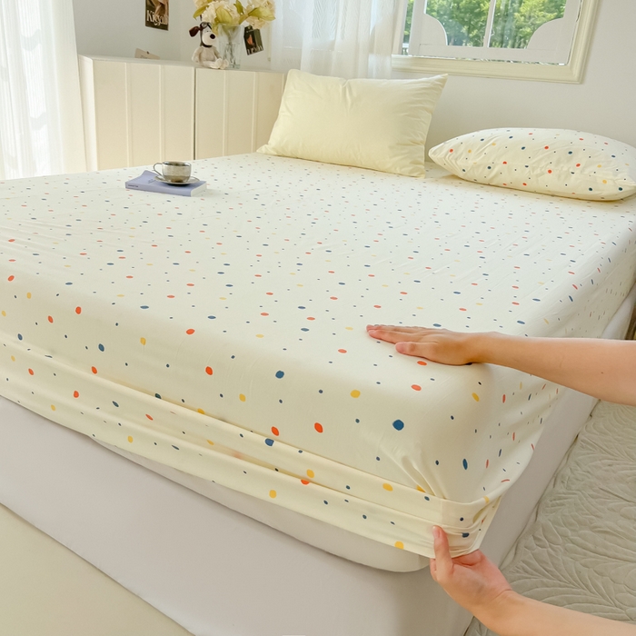 91家纺网 家纺一手货源 找家纺 繁花家居 2025软爆高克重水洗棉床单床笠单件 学生季跑量款 奶盖波波