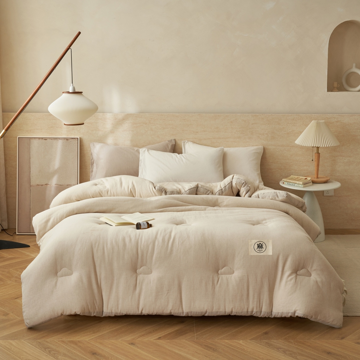 91家纺网 家纺一手货源 找家纺 （总）恬思语家纺 2025秋冬新品棉麻立体大豆冬被