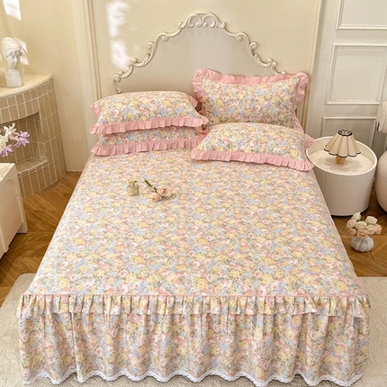 91家纺网 家纺一手货源 找家纺 （总）美达 2025新款韩版全棉四件套单品系列-单床裙