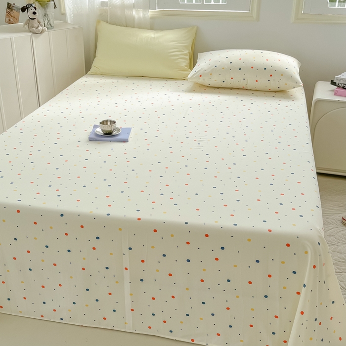 91家纺网 家纺一手货源 找家纺 繁花家居 2025软爆高克重水洗棉床单床笠单件 学生季跑量款 奶盖波波