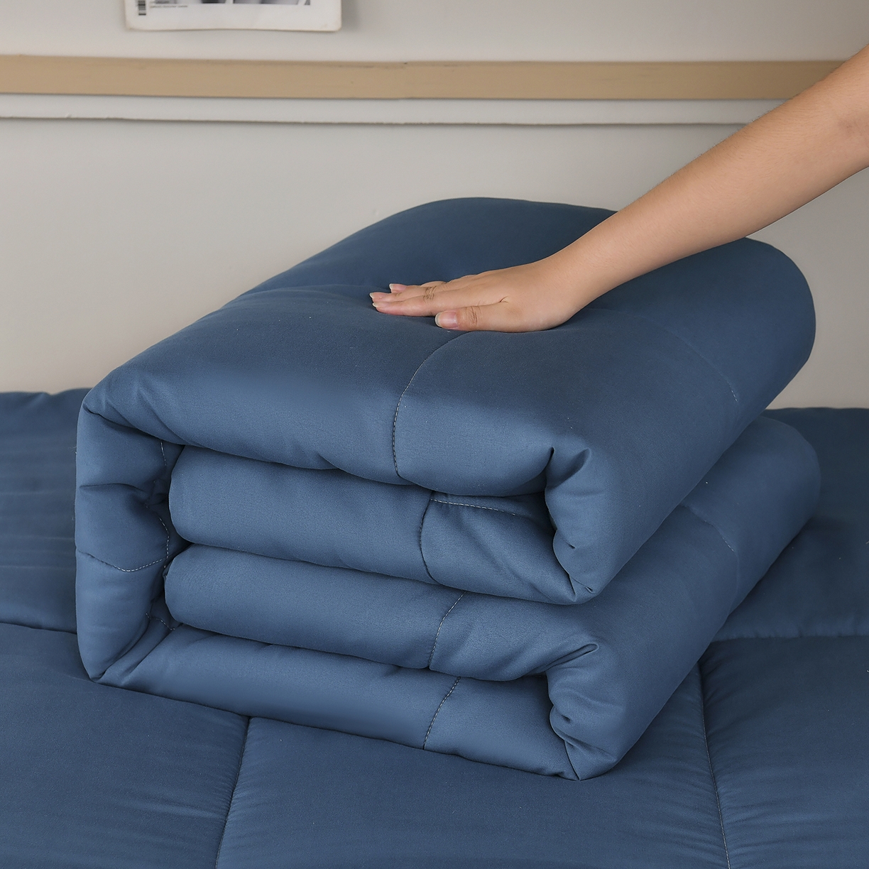 91家纺网 家纺一手货源 找家纺 （总）好老表被业 2025新款磨毛学生宿舍上下铺枕芯被子床褥三件套