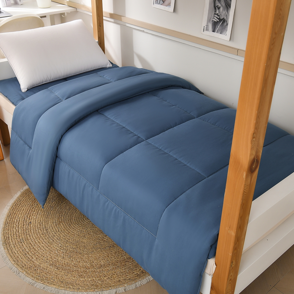 91家纺网 家纺一手货源 找家纺 （总）好老表被业 2025新款磨毛学生宿舍上下铺枕芯被子床褥三件套