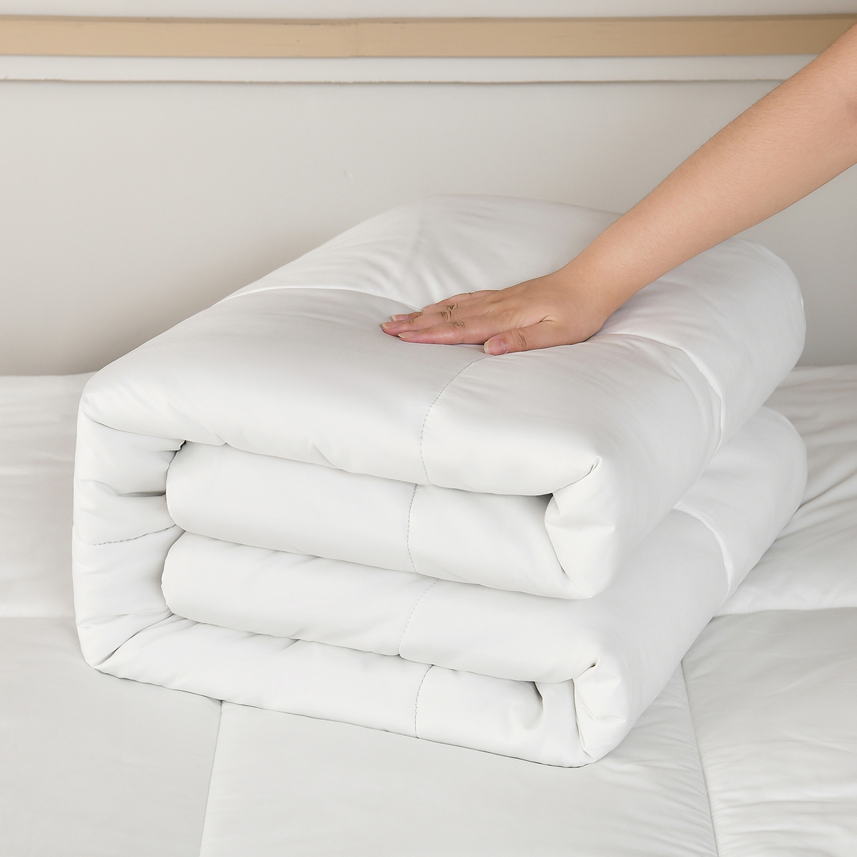 91家纺网 家纺一手货源 找家纺 好老表被业 2025新款磨毛学生宿舍上下铺枕芯被子床褥三件套 牛奶白