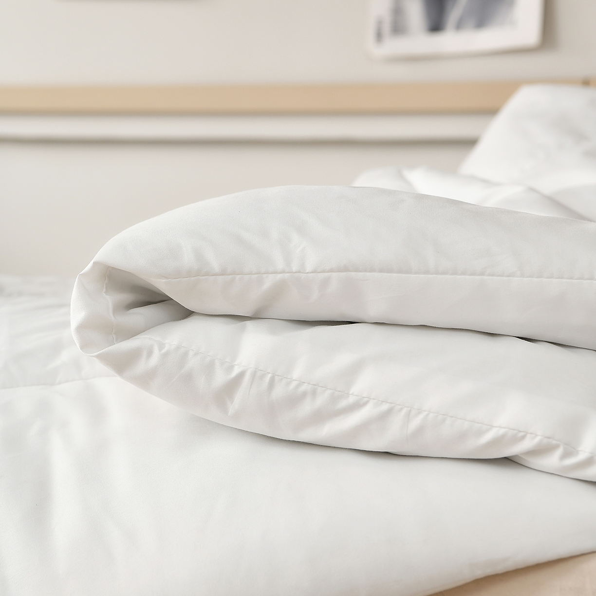 91家纺网 家纺一手货源 找家纺 好老表被业 2025新款磨毛学生宿舍上下铺枕芯被子床褥三件套 牛奶白