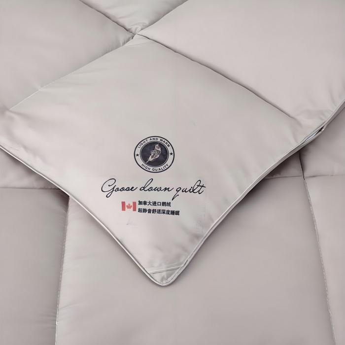 91家纺网 家纺一手货源 找家纺 好老表被业 2025新款95白鹅绒羽绒被被子被芯 纯棉-灰色加拿大