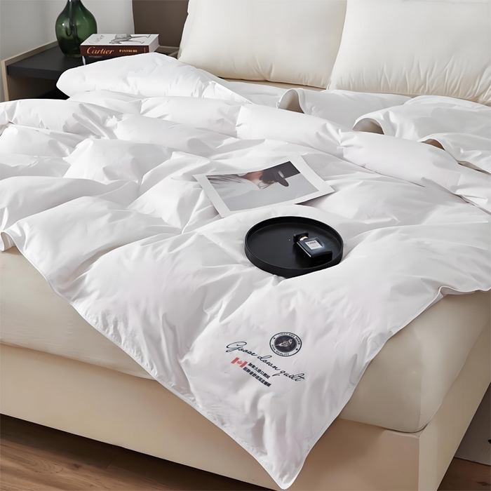 91家纺网 家纺一手货源 找家纺 好老表被业 2025新款95白鹅绒羽绒被被子被芯 纯棉-白色加拿大