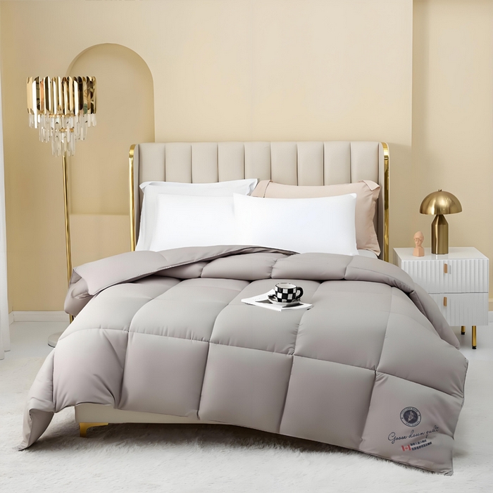 好老表被业 2025新款95白鹅绒羽绒被被子被芯 纯棉-灰色加拿大