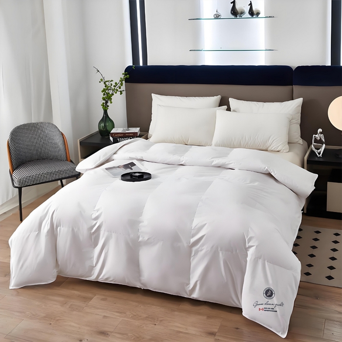 91家纺网 家纺一手货源 找家纺 好老表被业 2025新款95白鹅绒羽绒被被子被芯 纯棉-白色加拿大