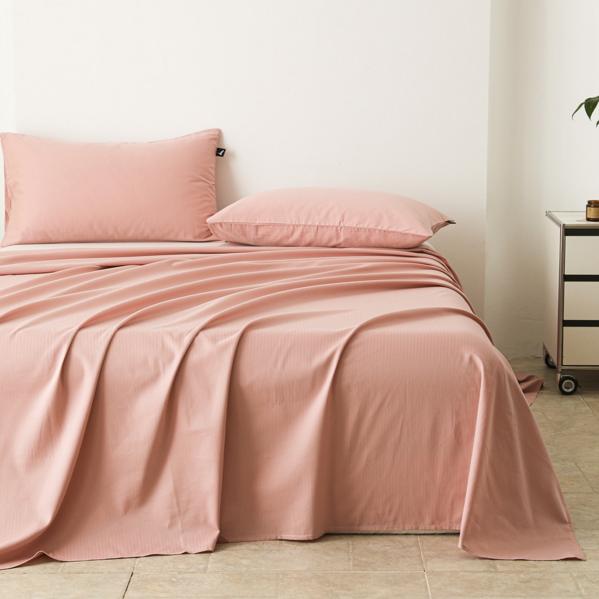 91家纺网 家纺一手货源 找家纺 眠博士 2025新款大雁纹小提花全棉纯棉床单单件-单床单 床单-雁纹豆沙