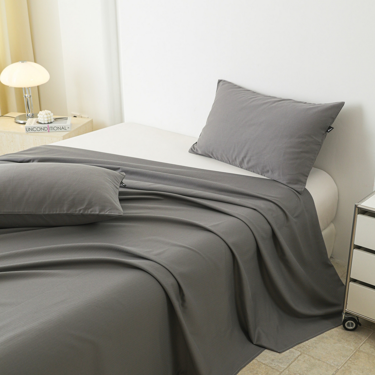 91家纺网 家纺一手货源 找家纺 眠博士 2025新款大雁纹小提花全棉纯棉床单单件-单床单 床单-雁纹灰