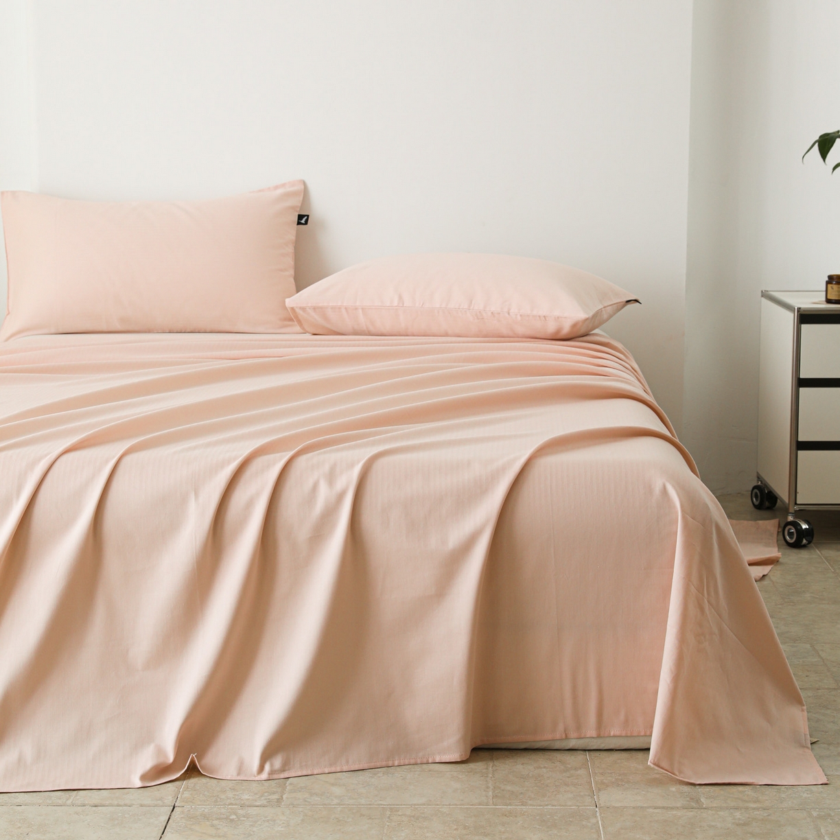 91家纺网 家纺一手货源 找家纺 眠博士 2025新款大雁纹小提花全棉纯棉床单单件-单床单 床单-雁纹粉