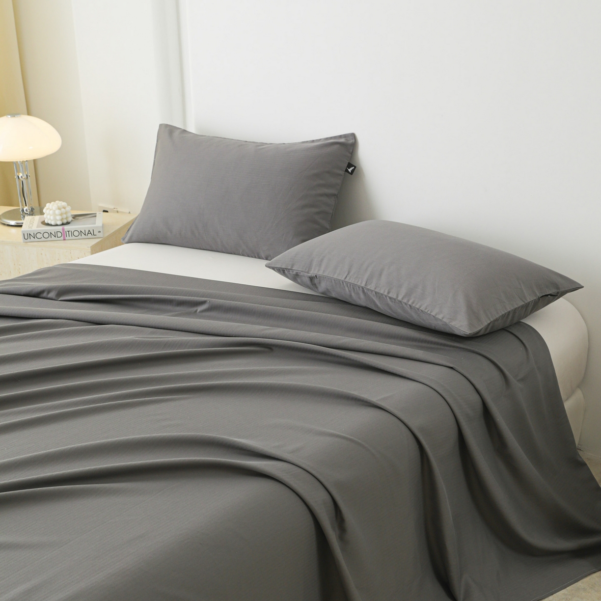 91家纺网 家纺一手货源 找家纺 眠博士 2025新款大雁纹小提花全棉纯棉床单单件-单床单 床单-雁纹灰