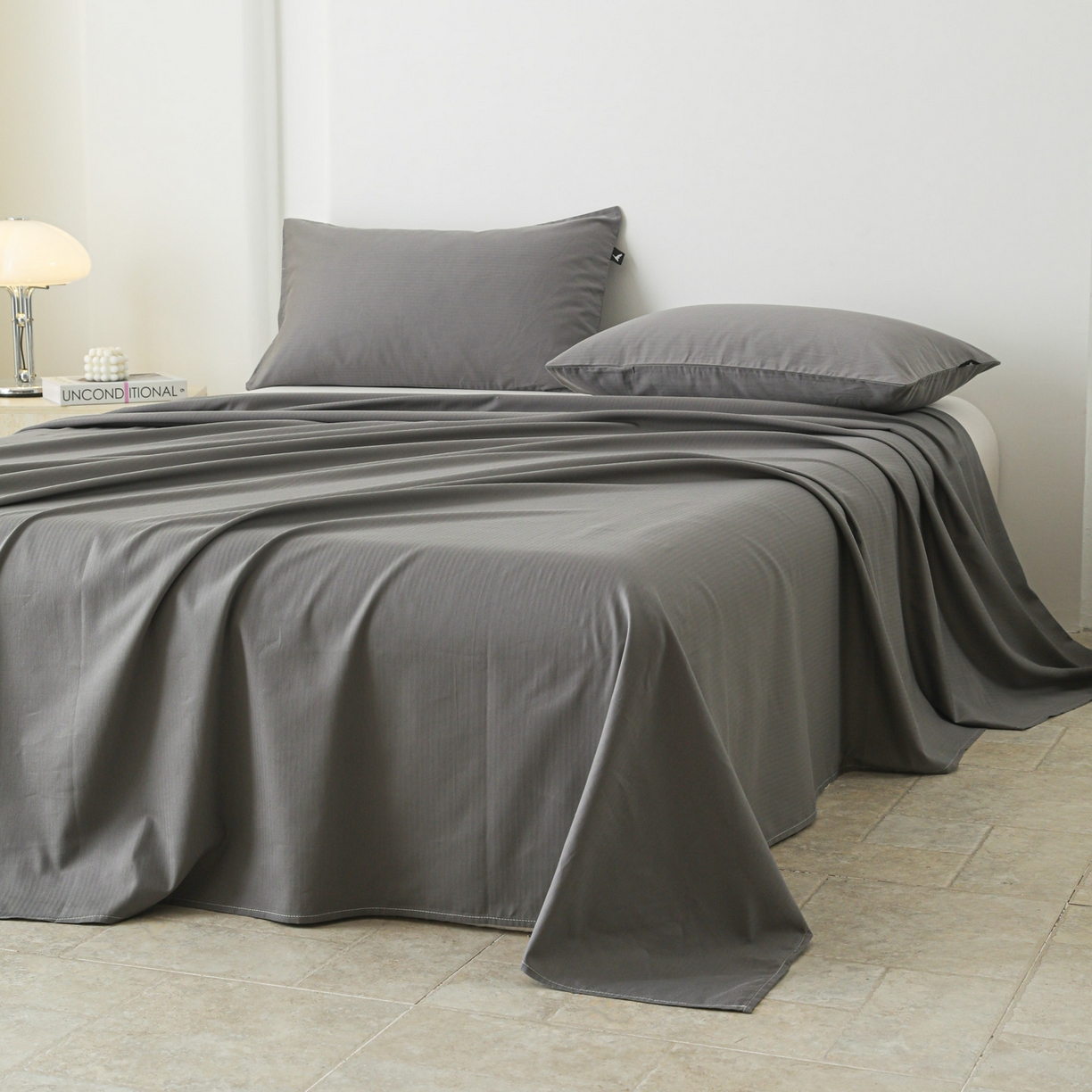 91家纺网 家纺一手货源 找家纺 眠博士 2025新款大雁纹小提花全棉纯棉床单单件-单床单 床单-雁纹灰