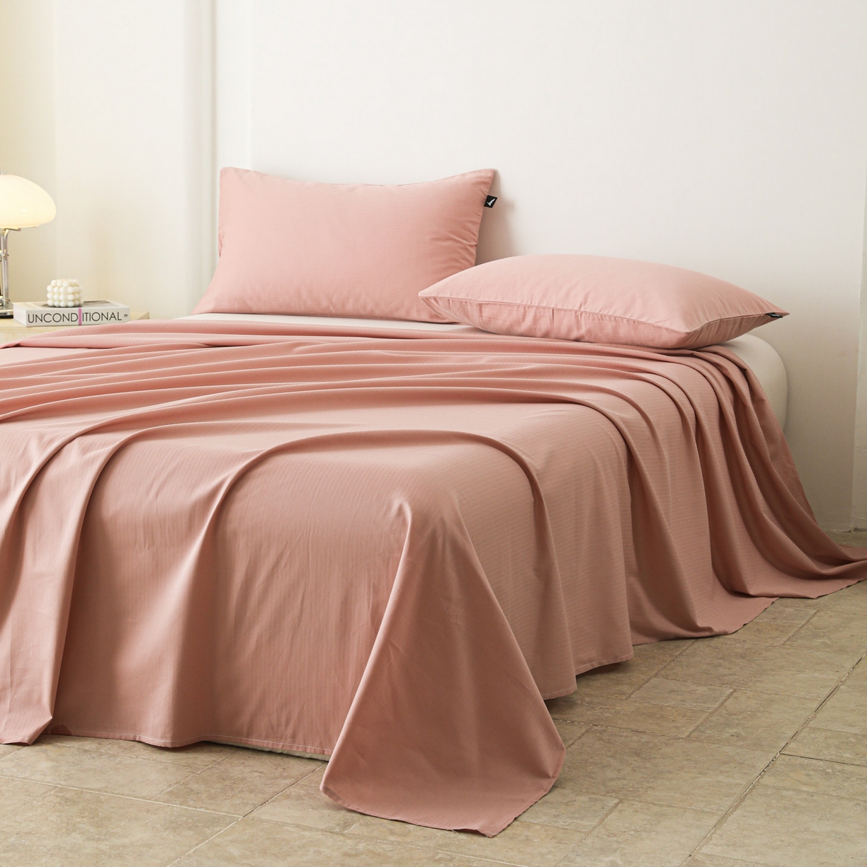 91家纺网 家纺一手货源 找家纺 眠博士 2025新款大雁纹小提花全棉纯棉床单单件-单床单 床单-雁纹豆沙