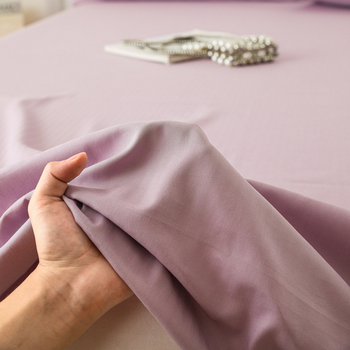 91家纺网 家纺一手货源 找家纺 眠博士 2025新款大雁纹小提花全棉纯棉床单单件-单床单 床单-雁纹紫