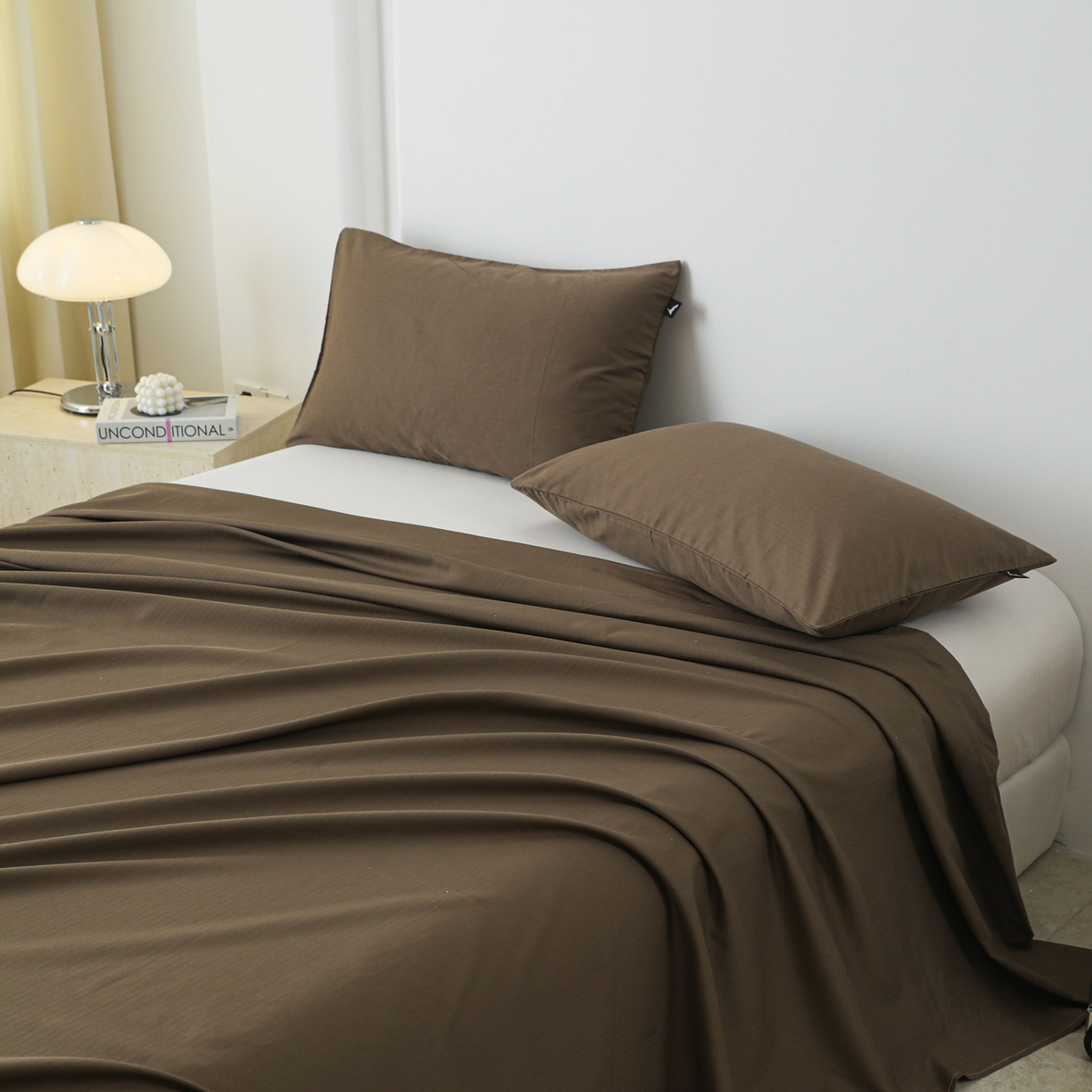 91家纺网 家纺一手货源 找家纺 眠博士 2025新款大雁纹小提花全棉纯棉床单单件-单床单 床单-雁纹棕咖