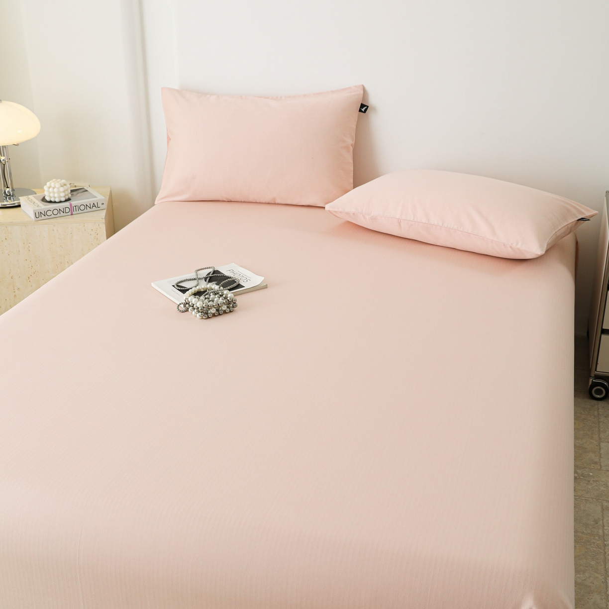 91家纺网 家纺一手货源 找家纺 眠博士 2025新款大雁纹小提花全棉纯棉床单单件-单床单 床单-雁纹粉