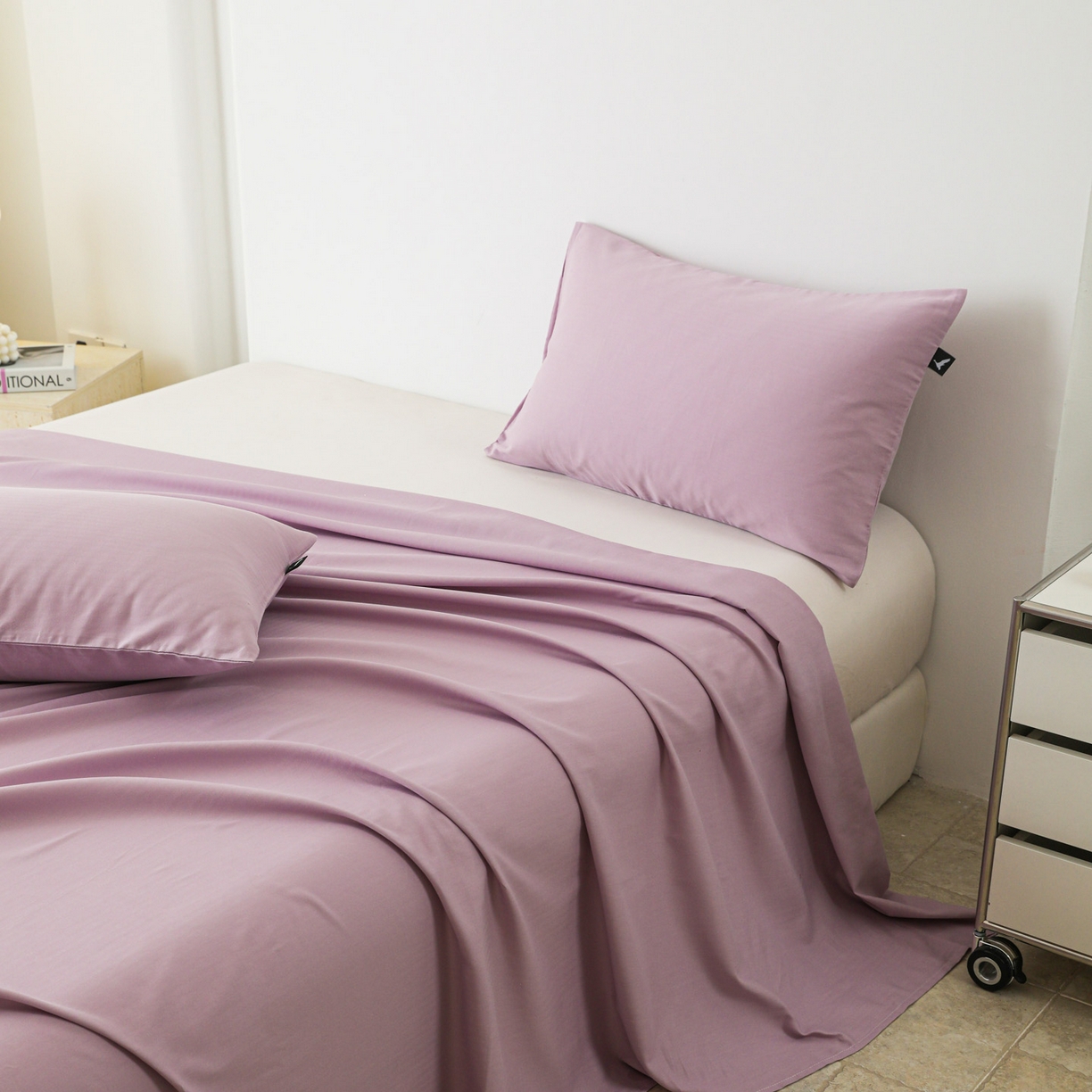 91家纺网 家纺一手货源 找家纺 眠博士 2025新款大雁纹小提花全棉纯棉床单单件-单床单 床单-雁纹紫