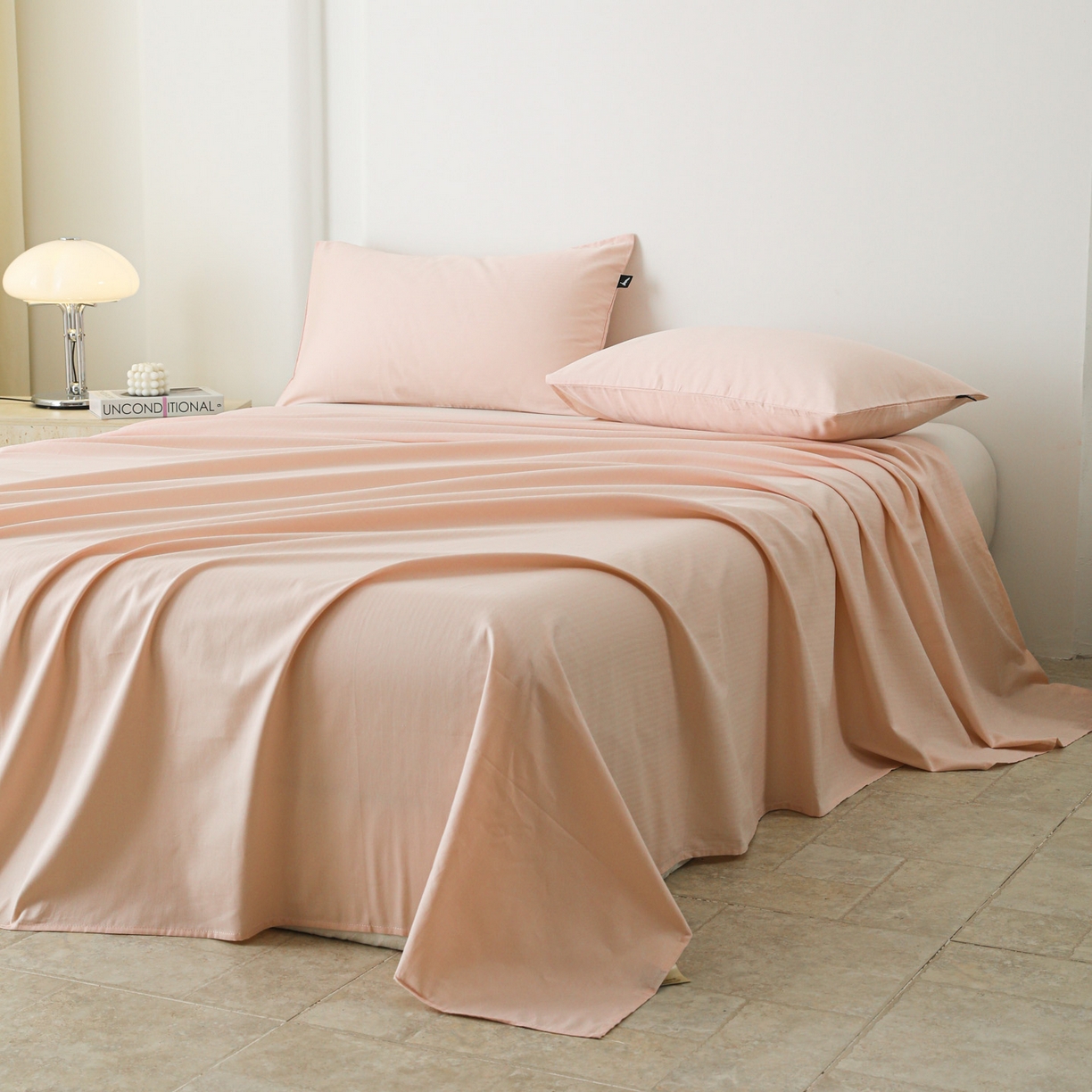 91家纺网 家纺一手货源 找家纺 眠博士 2025新款大雁纹小提花全棉纯棉床单单件-单床单 床单-雁纹粉